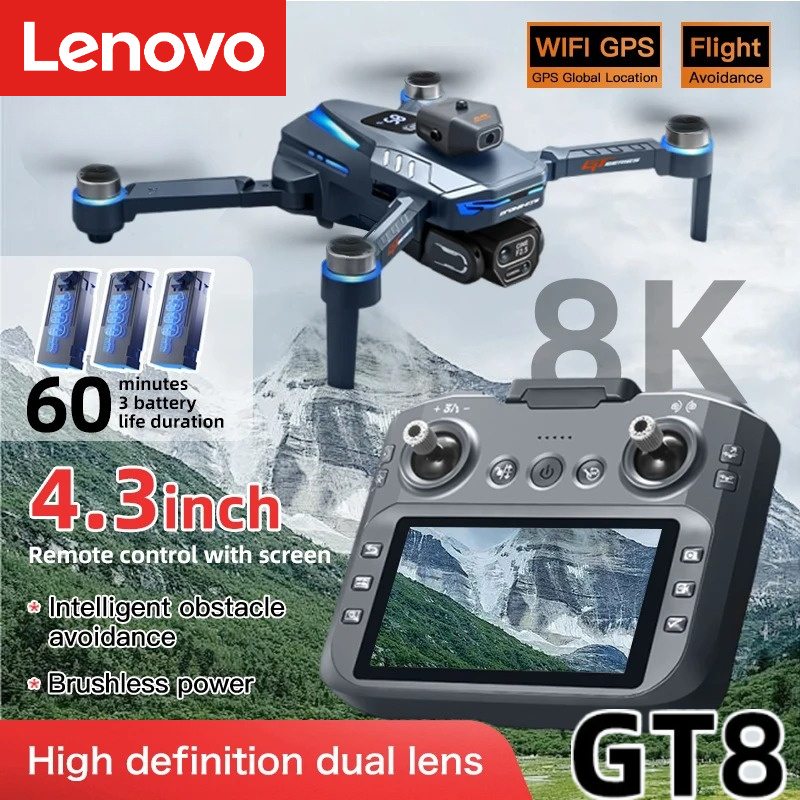 Drone Kit Fpv - โดรน Lenovo GT8 8K ระดับมืออาชีพ กล้องคู่