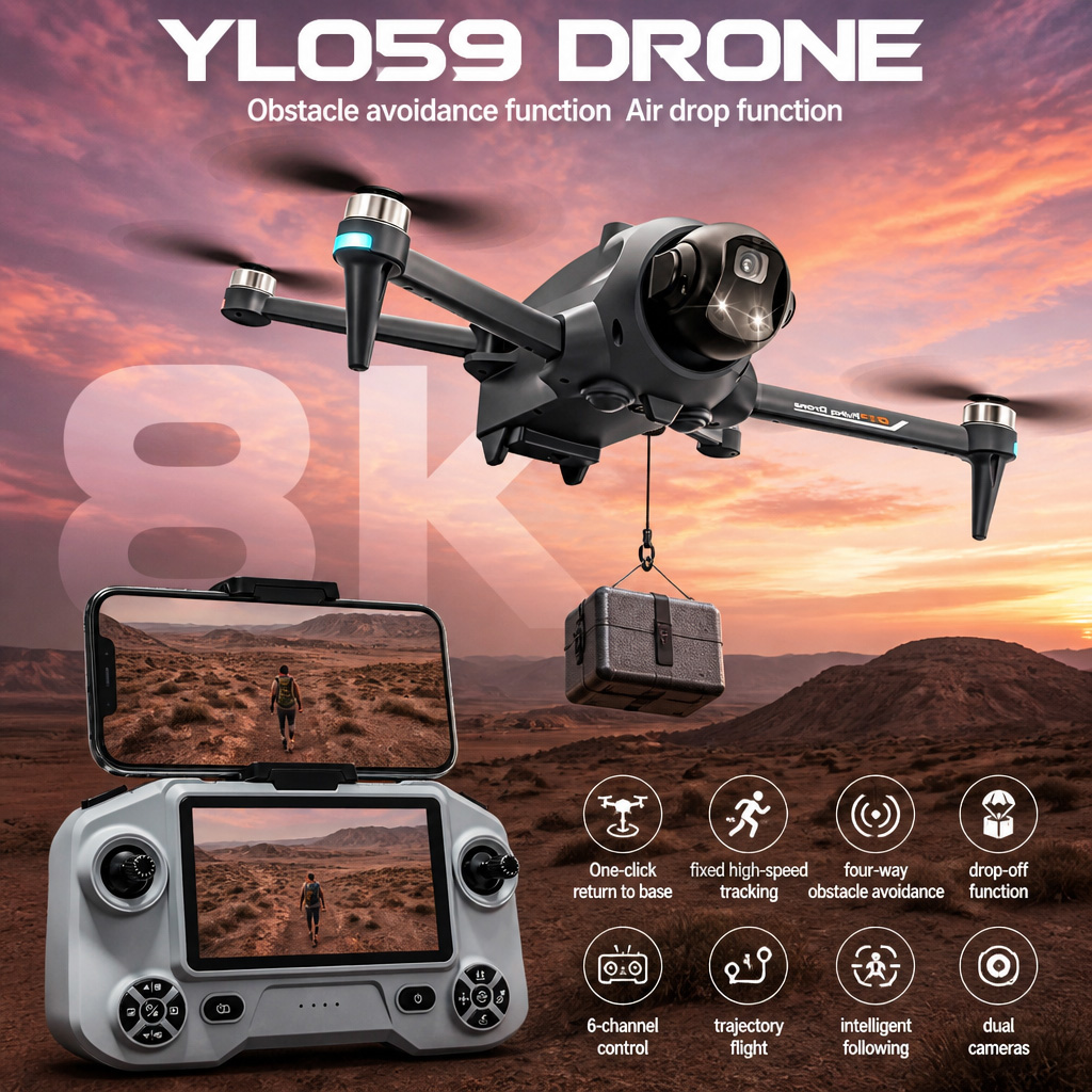 Drone Kit With Camera - โดรนรุ่นใหม่ YL059 พร้อมระบบ GPS กลับอัตโนมัติ หลบหลีกสิ่งกีดขวาง