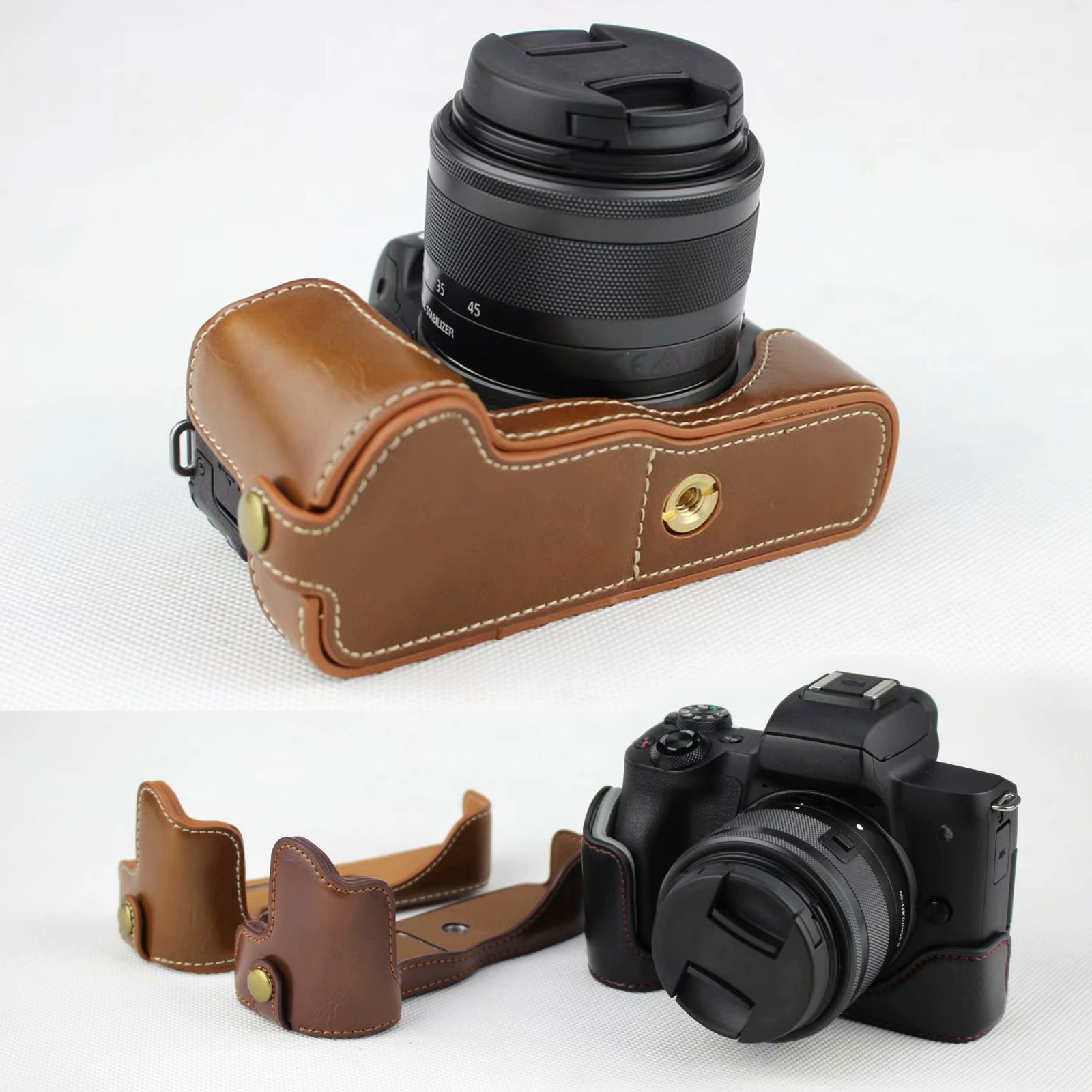 Canon Camera Eos M50 Mark Ii - หนังป้องกัน Half Case Grip สําหรับกล้อง Canon